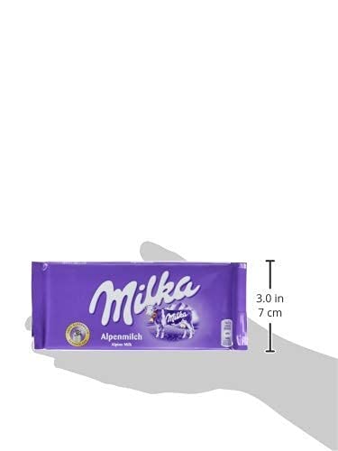 Milka Alpenmilch - Milka Alpine Milk Chocolate Bar - 24 x 100 g - Pack of 24, Germany