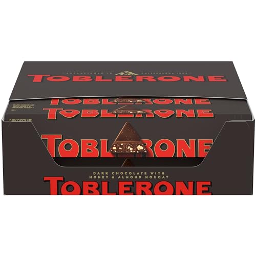 Toblerone Dark Chocolate Bar with Honey and Almond Nougat, 20 - 3.52 oz Bars