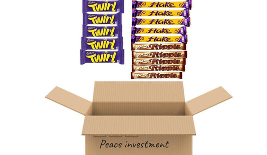 Cadbury & Galaxy Chocolate Variety - 15 bars (Flakes, Twirl & Ripple) Delicious Chocolate :packaged by peace merchandise