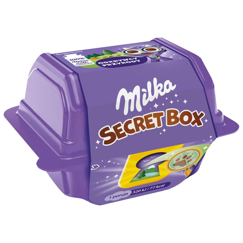 Milk chocolate, Milka SECRET BOX Chocolates Pack 12 x 14.4 g with surprise Toy by peace merchandise