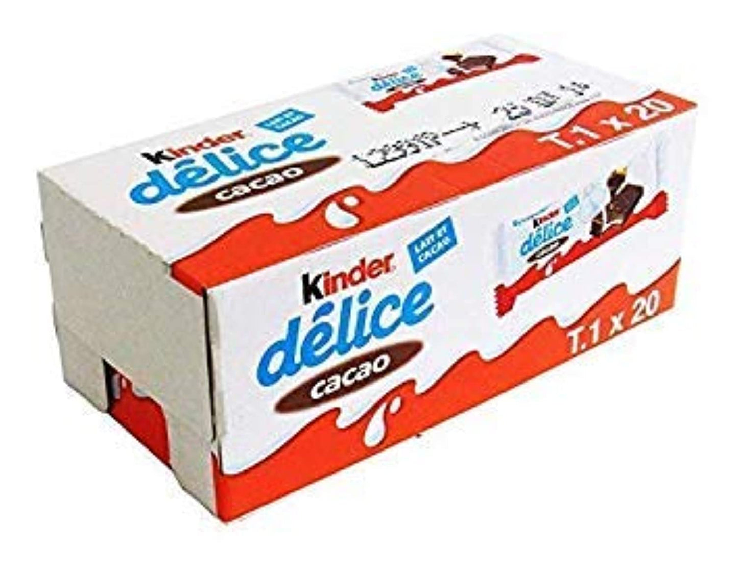 Kinder Delice Rich in Milk Chocolate Bars 39 Gram Bars (Pack of 20)