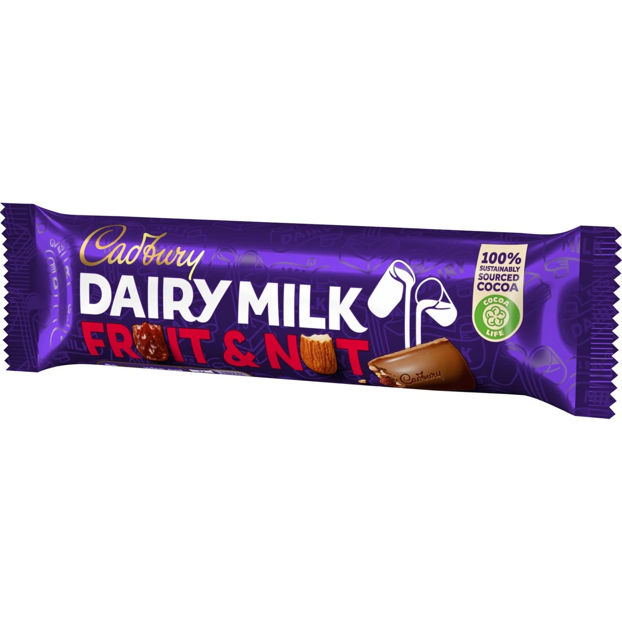 Cadbury Dairy Milk Fruit & Nut Chocolate Bar Single 49g Bar (Pack of 48)