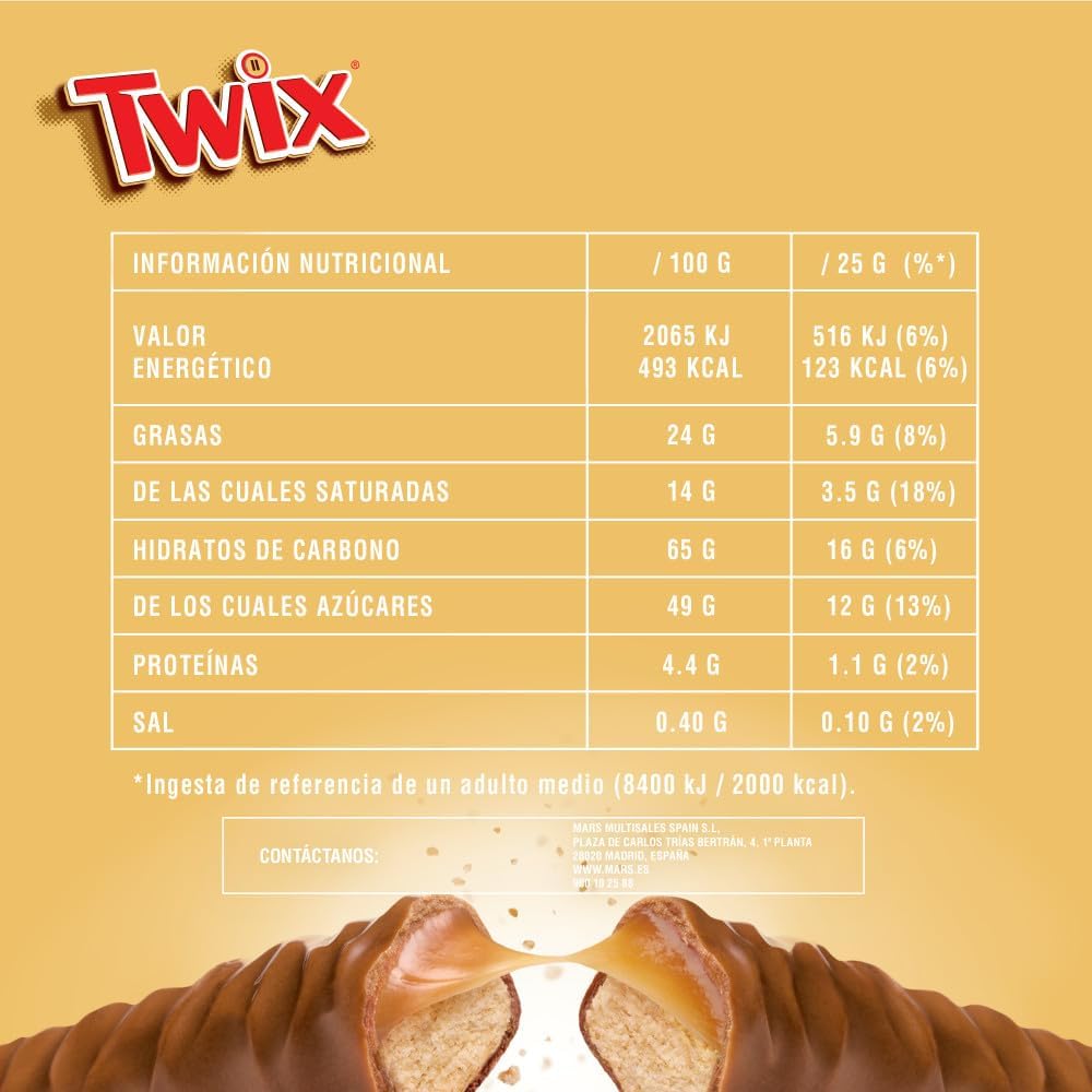 TWIX CHOCOLATE BAR 50G 25 x 50g bars