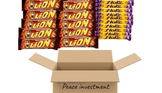 Cadbury flakes & Lion chocolate bar Variety(20 total): packaged by peace merchandise