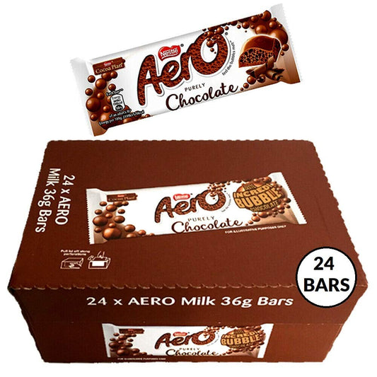 Nestles Aero Bubbly Bar Milk Chocolate 36g (Pack of 24). Imported From The UK England