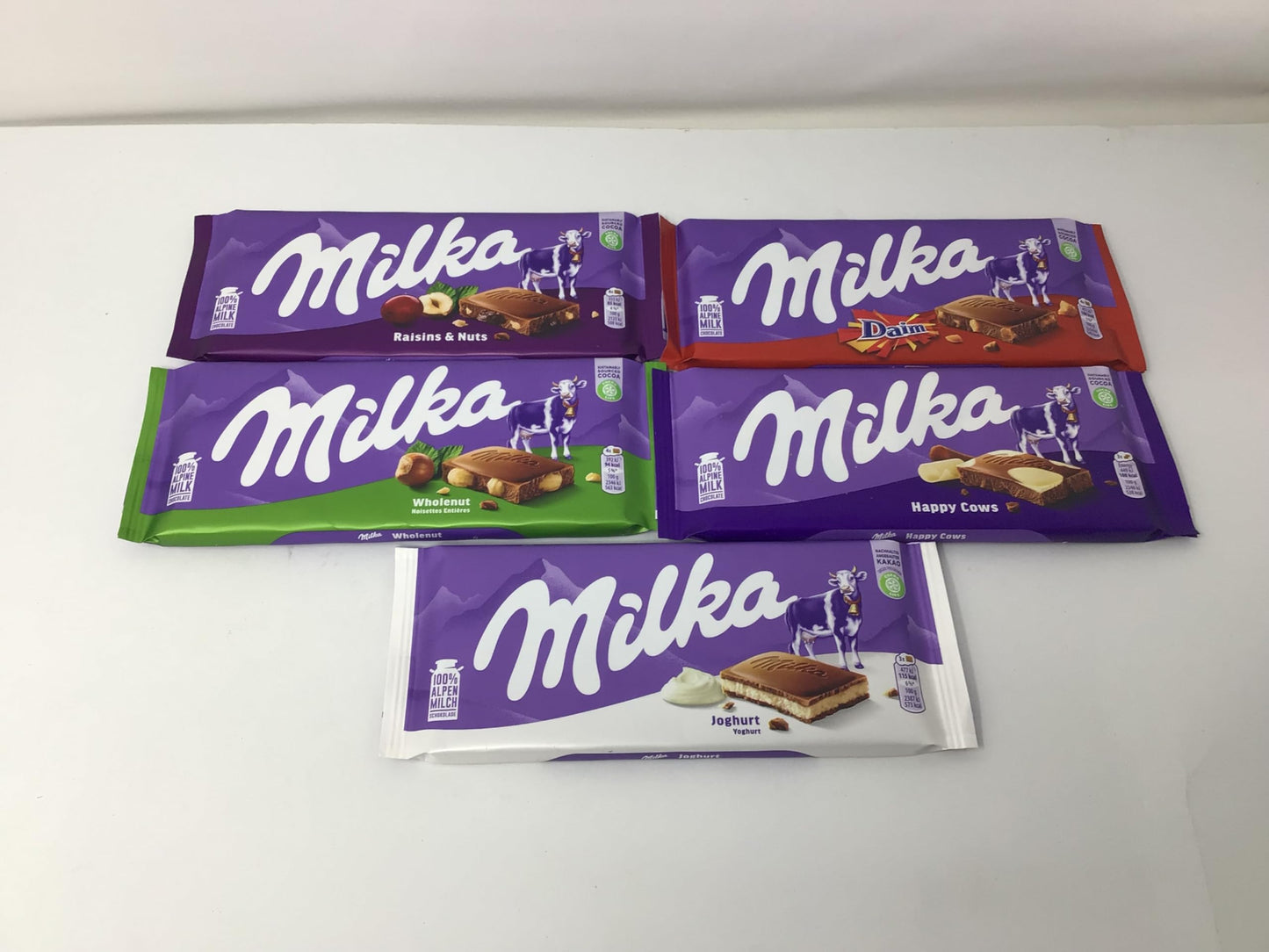 Milka Chocolate Bars Assorted Bundle of 5 (Bundle #1)