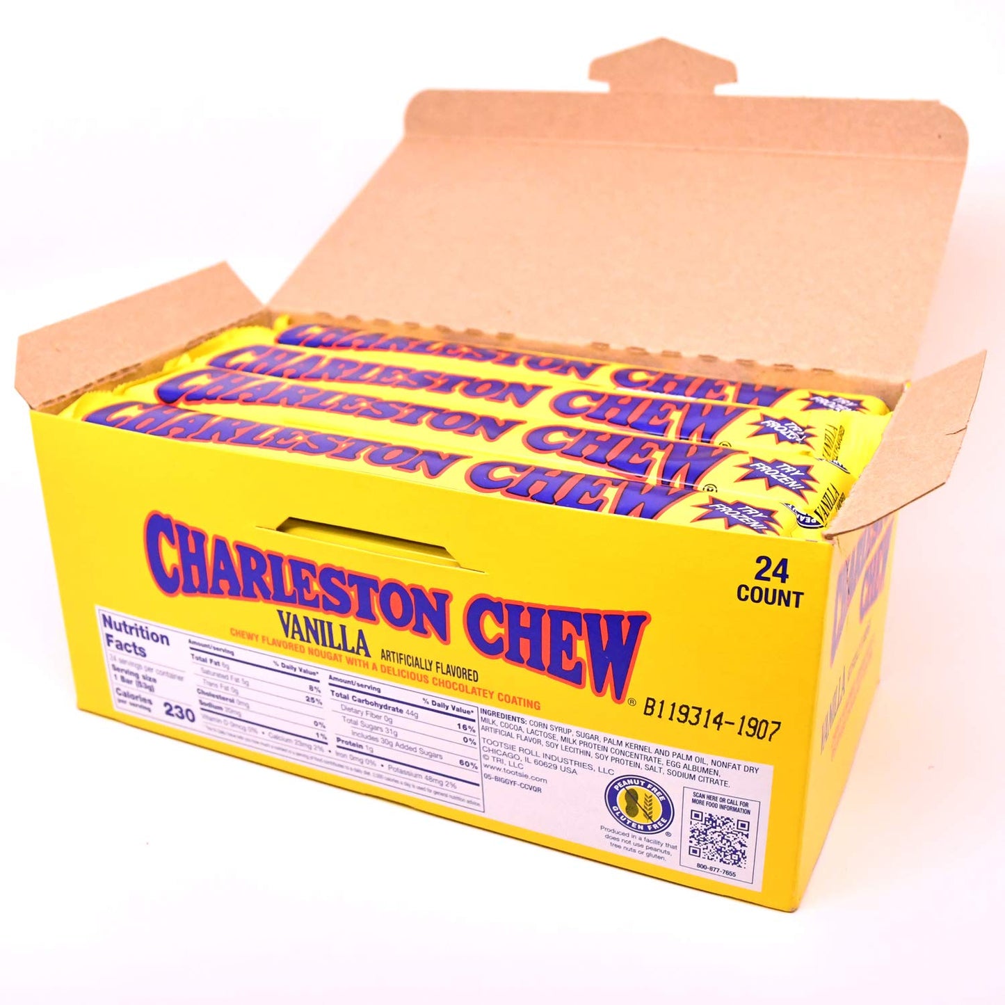 Charleston Chew Vanilla Flavor, Pack of 24 1.88-Oz. Bars