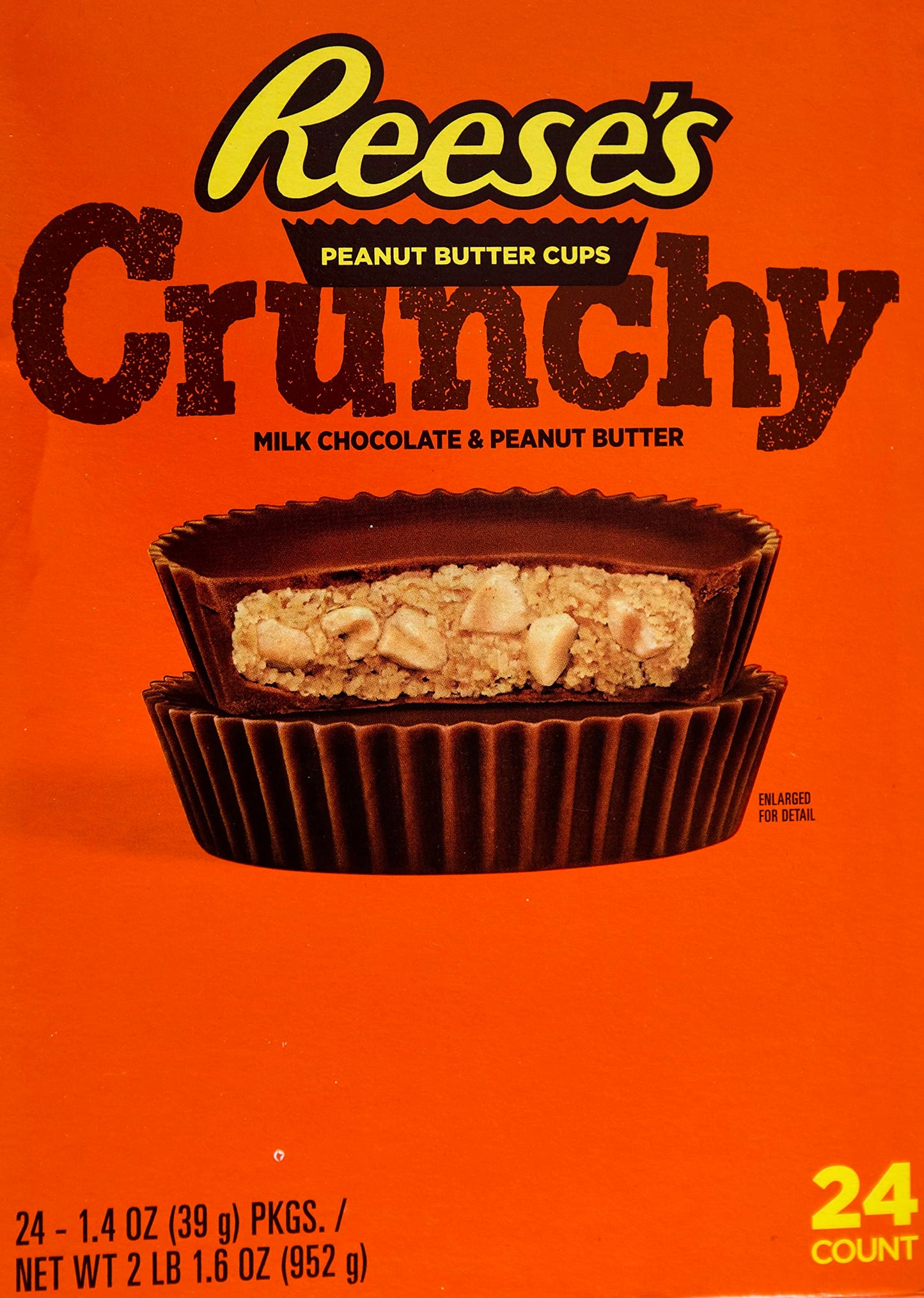 Reese's Crunchy Peanut Butter Chocolate Cups Full-Size, 1.4 Ounce, 24 Count