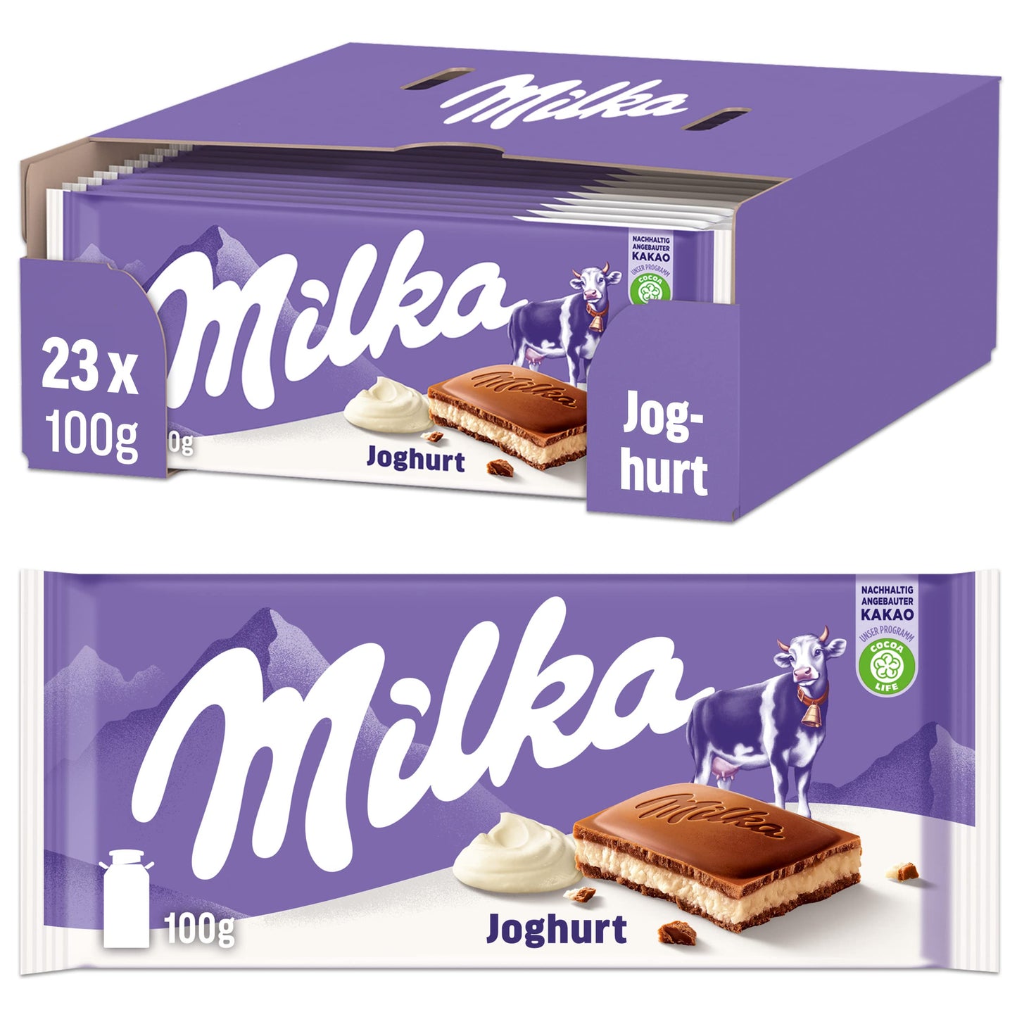 Milka Joghurt Yogurt Chocolate Bar, 3.5 Ounce (Pack of 21)